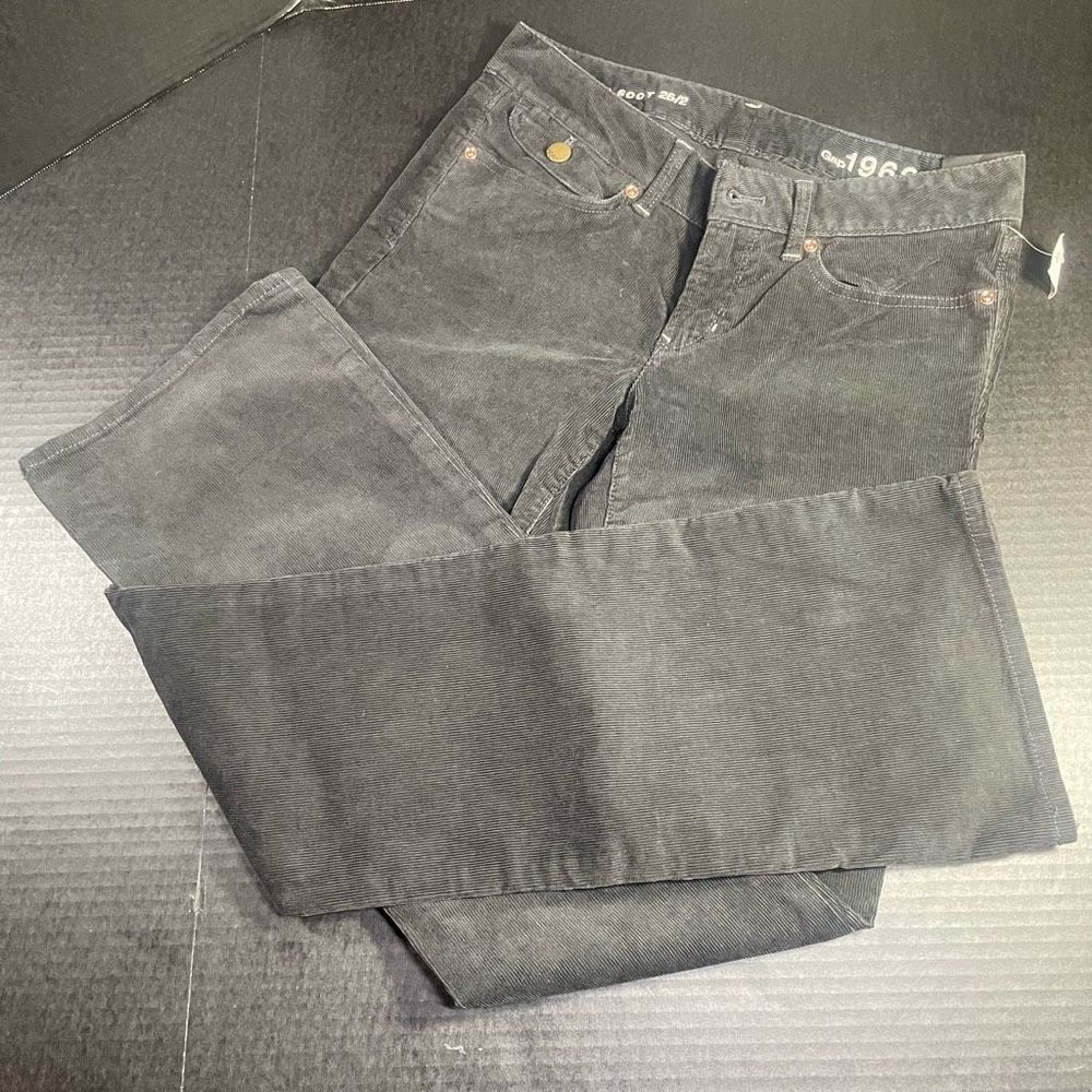 BNWT GAP 1969 SEXY BOOT CORDS BLACK/DARK GRAY 26/2 Price Firm